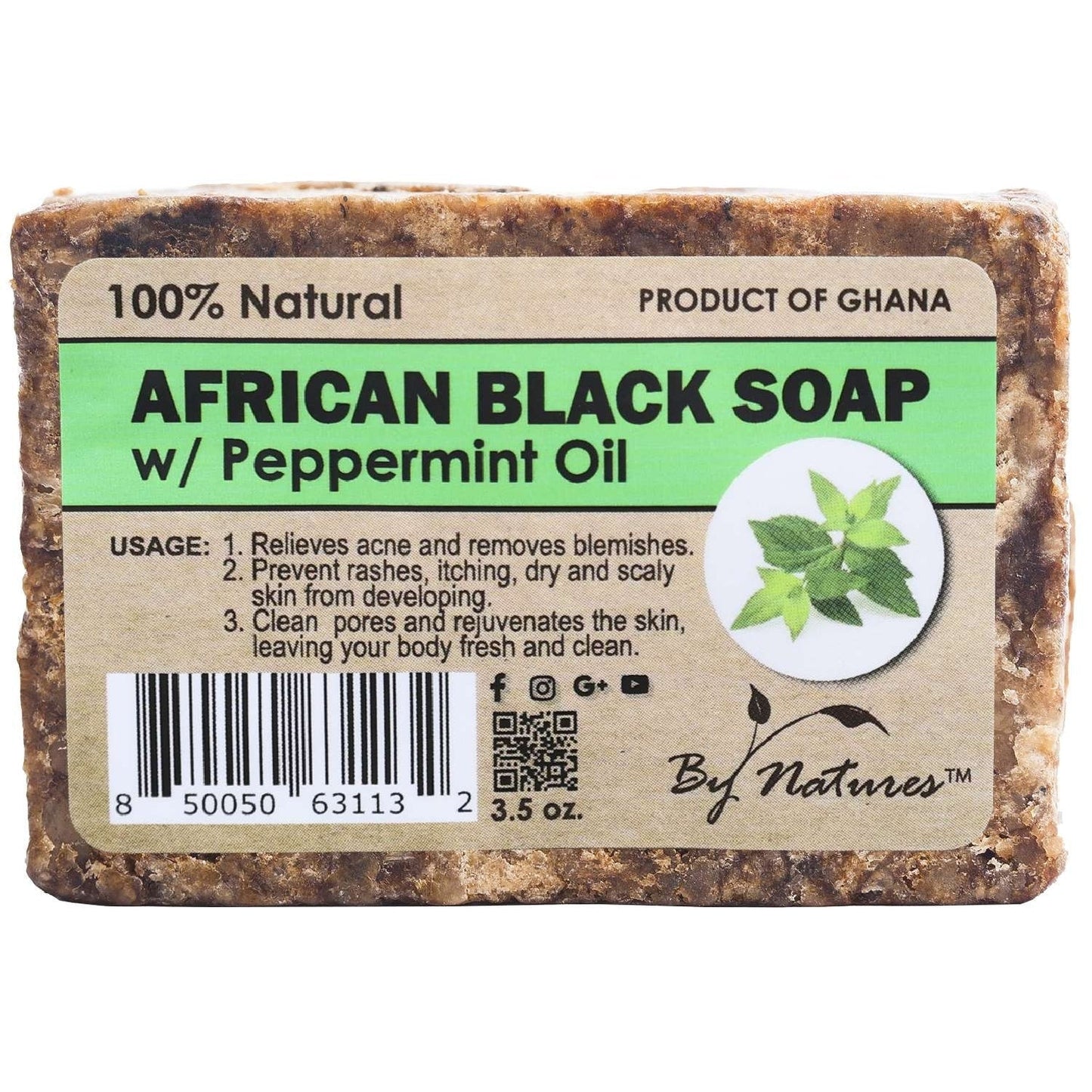 By Natures African Black Soap - Peppermint