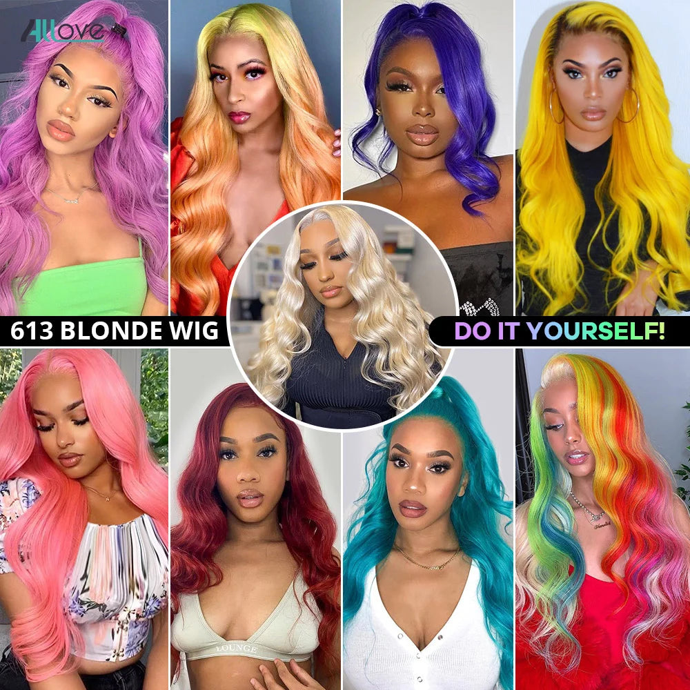 Wig 13x4 613 Blonde Lace Front Wig Human Hair Transparent Body Wave