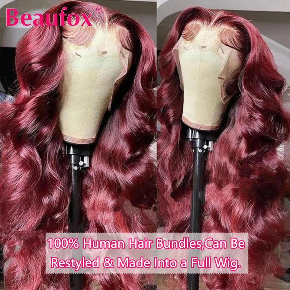 Beaufox 99J Body Wave Bundles - Burgundy Red Hair Extensions