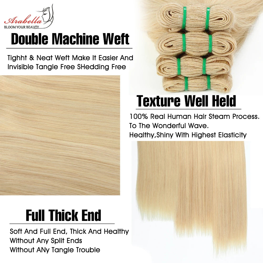 Blonde Virgin Hair Bundles - Double Drawn Weave