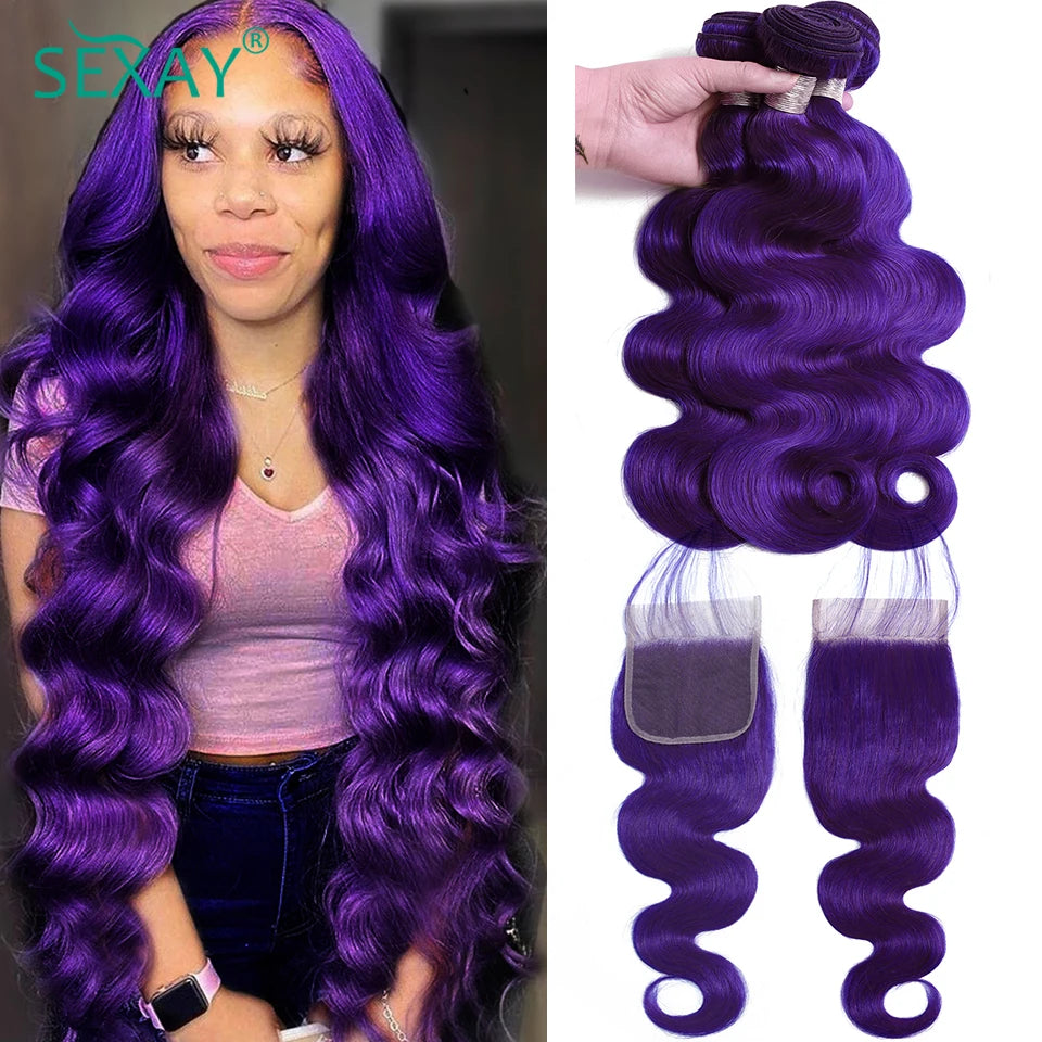 Sexy Purple Body Wave Hair Bundle Set