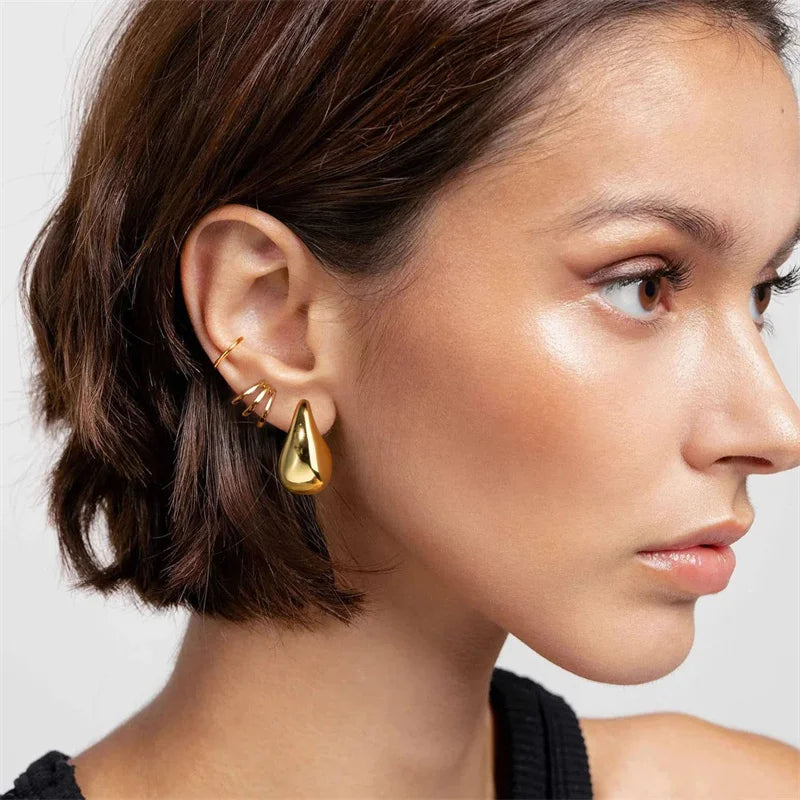 Chunky Gold Plated Dome Earrings