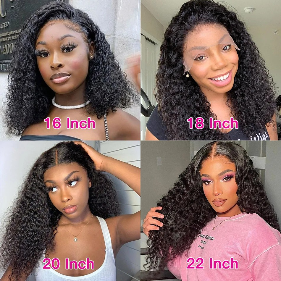 20'-30' Deep Wave 13×4 Lace Front Human Hair Wig Malaysian Remy Curly Hair