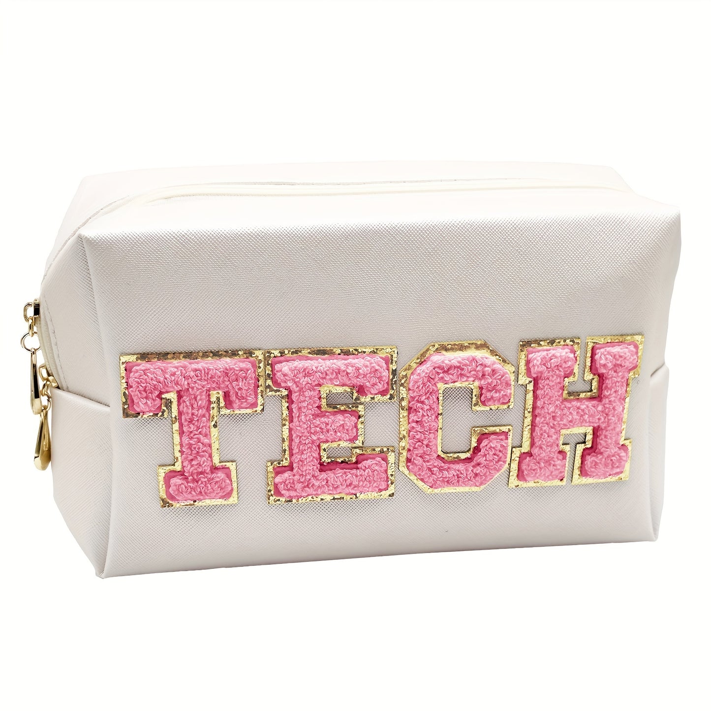 GLAM Chenille Letter Makeup Bag