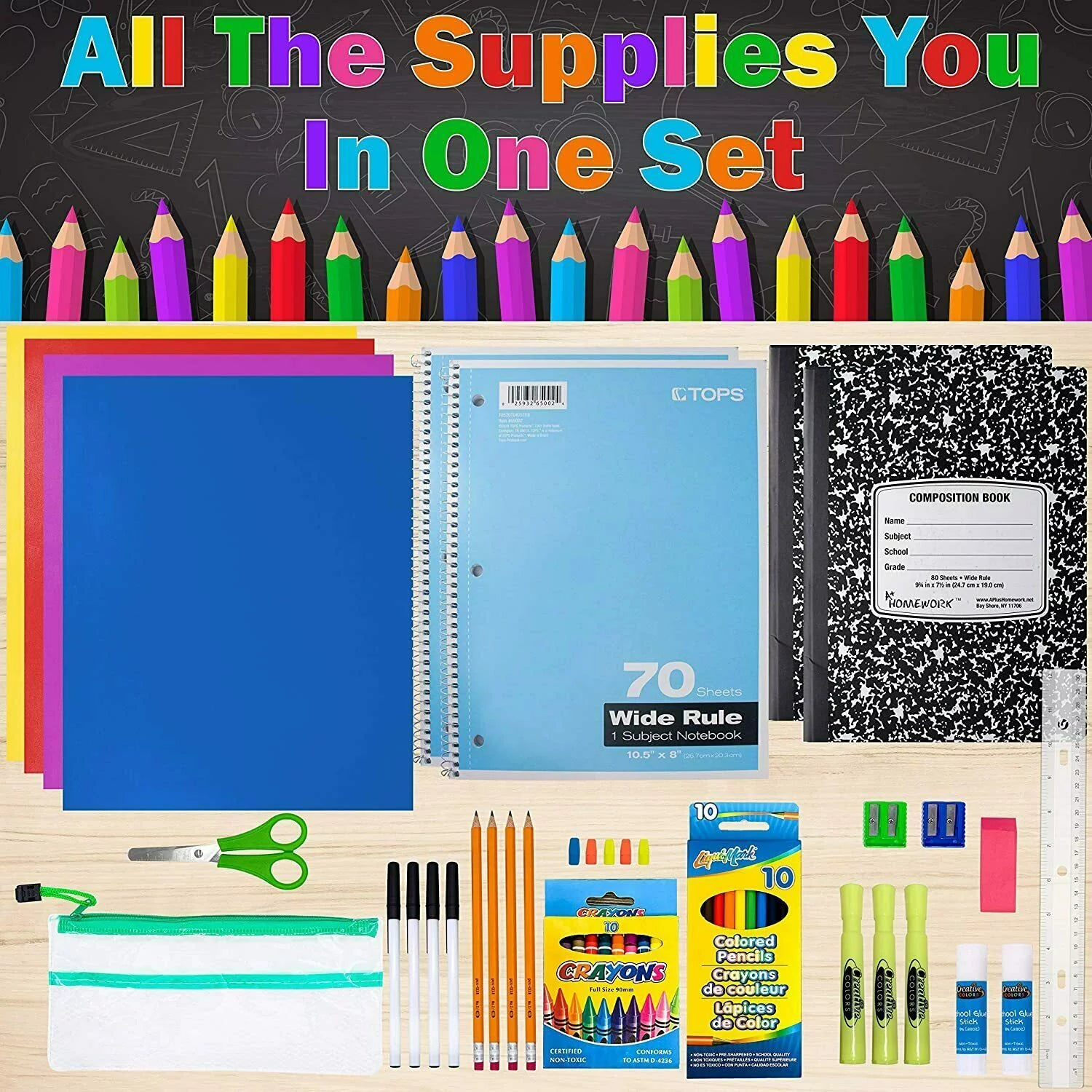 School Supplies for Kids, Back to School Supply Box, Supplies Bundle Kit