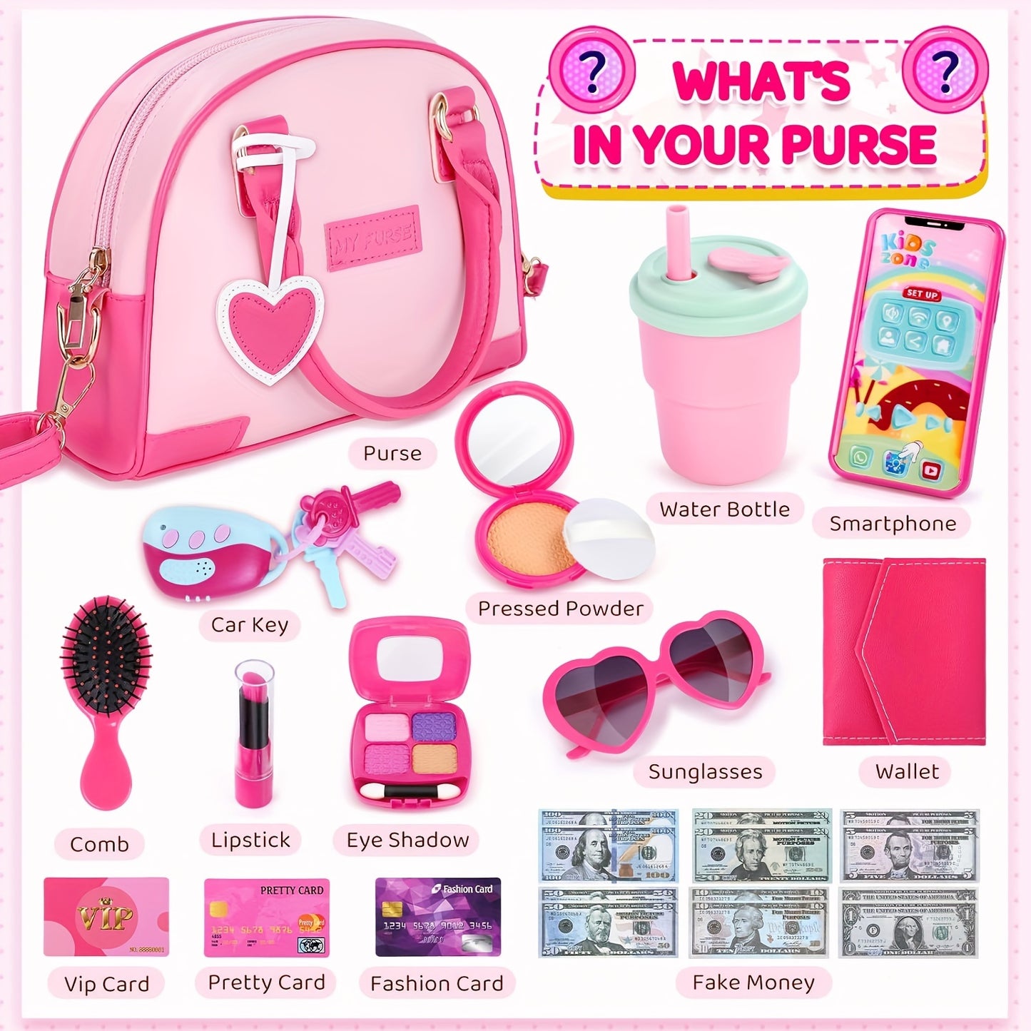 Little Girls Purse and Pretend Makeup Play Set