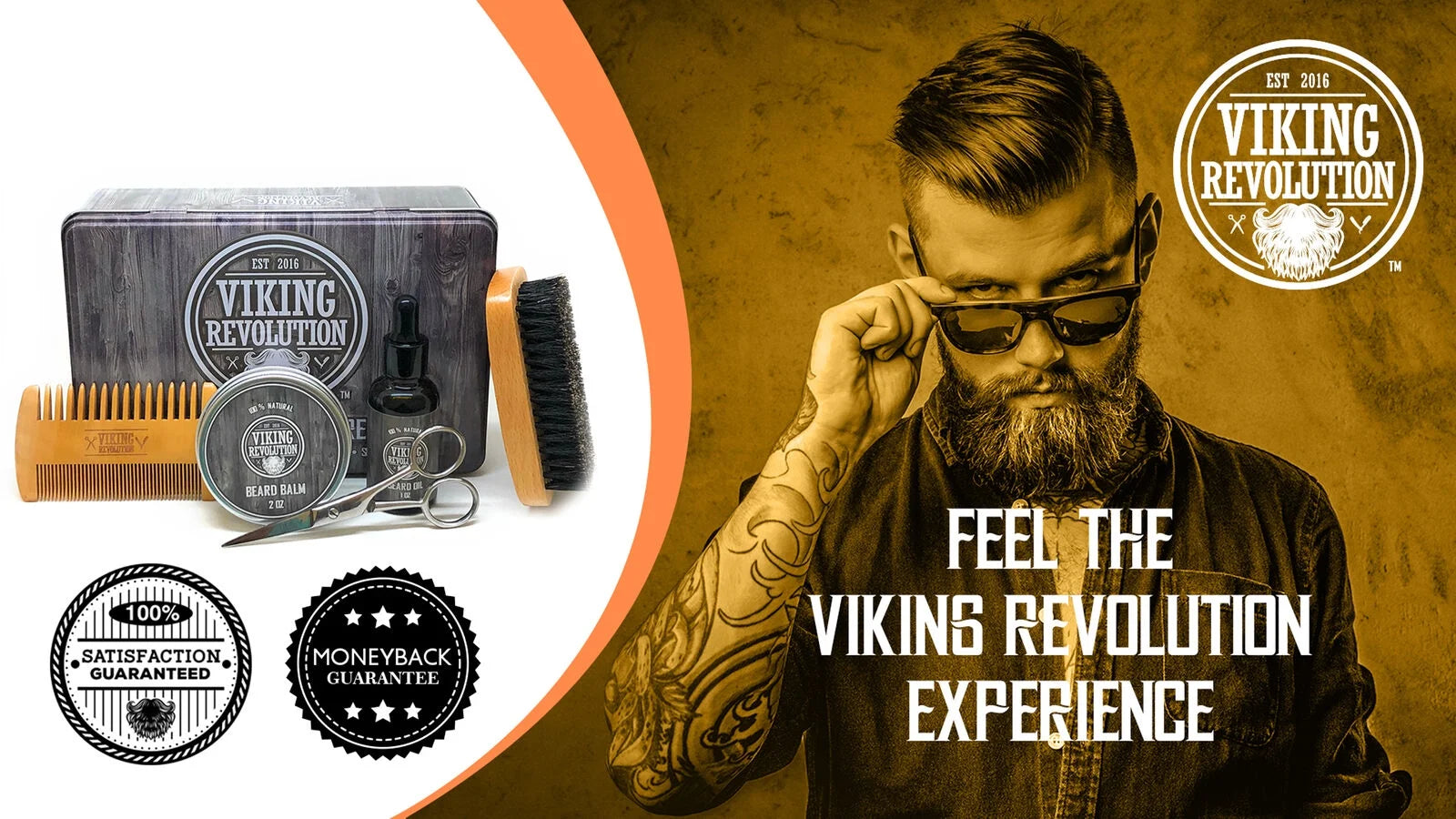 Beard Care Kit for Men - Kit Includes 100% Boar Beard Brush, Wooden Comb, Beard Balm, Beard Oil, Beard & Mustache Scissors in a Metal Box