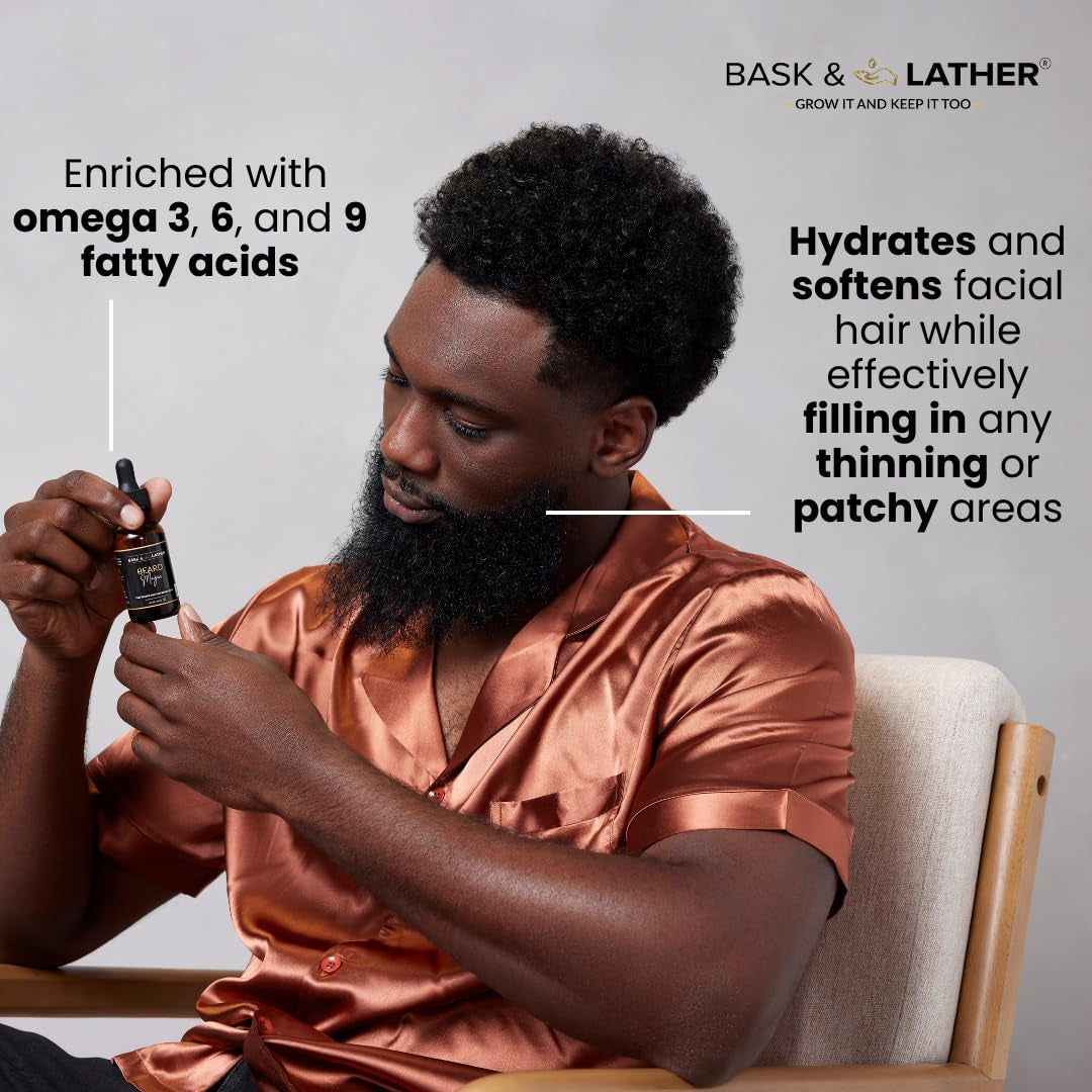 Beard Magic Growth Oil for Men, Helps Stimulate Hair Growth and Softness, Natural Oil for Bald Spots and Patchy or Thin Facial Hair, Supports a Thicker Fuller Beard, 1 Fl Oz
