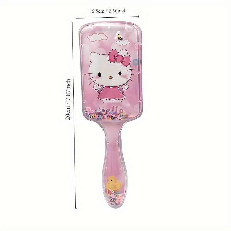 1pcs Sanrio Hello Kitty Pattern Hairdressing Comb Cute Paddle Air Cushion Comb Sequin Airbag Comb Valentine's Day Easter Gift