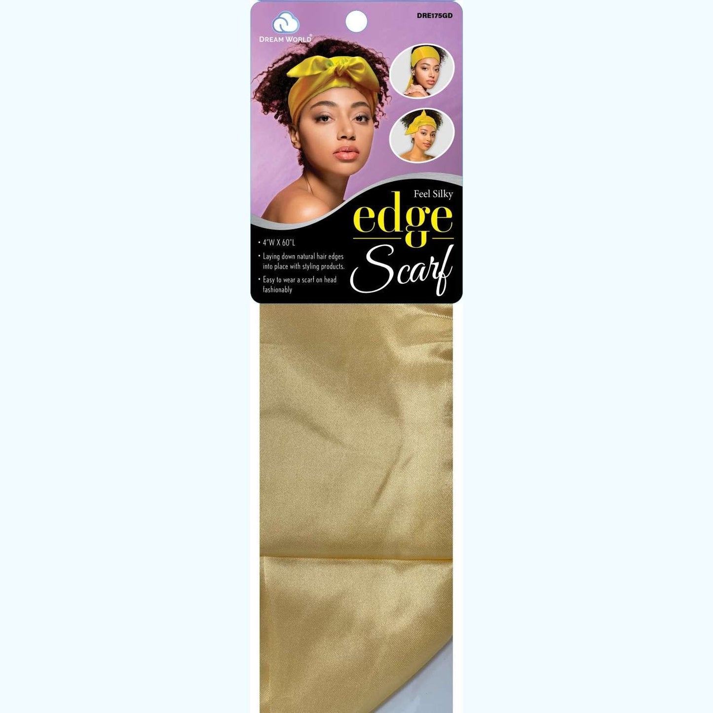Dream Women Scarf Satin Edge Gold
