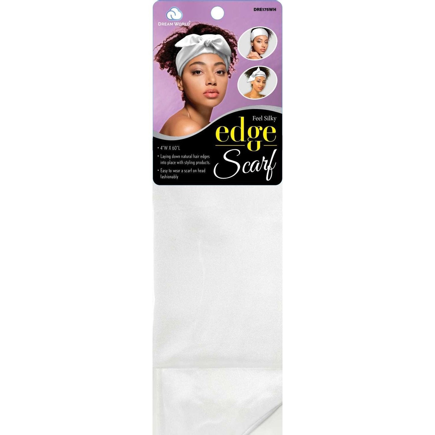 Dream Women Scarf Satin Edge White