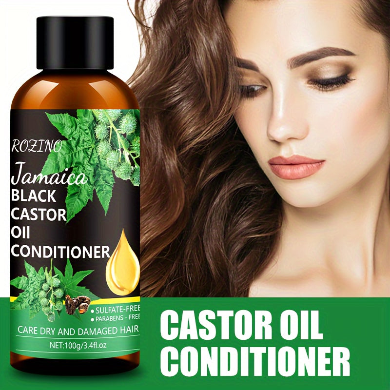 2pcs/Set Black Castor Oil Hair Shampoo And Conditioner Set, Natural Castor Oil Extract, Healthy Hair Penetrates Root To Tip