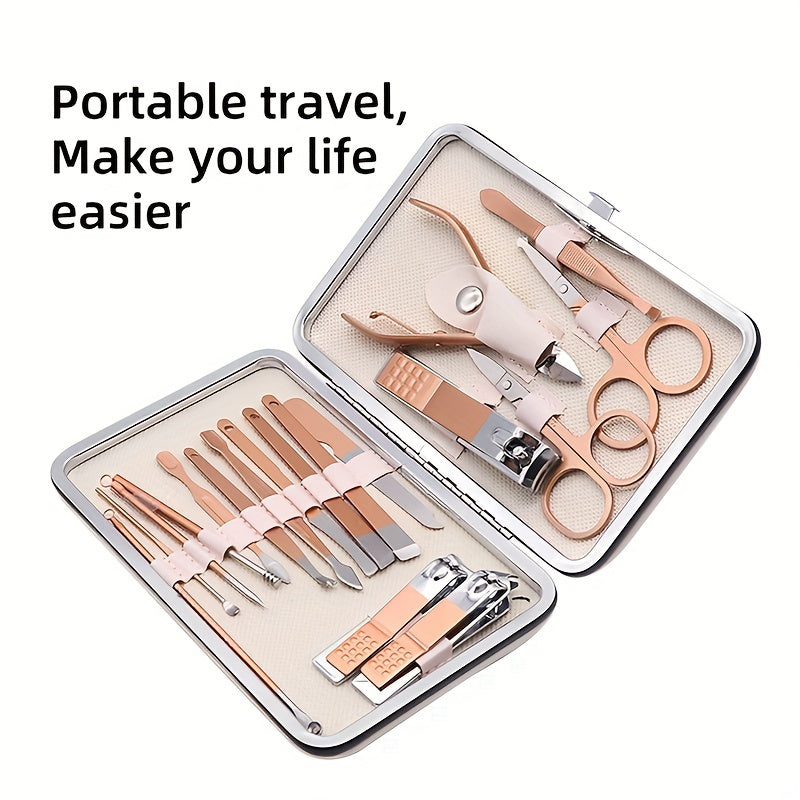 Professional 18-in-1 Stainless Steel Nail Clipper Set