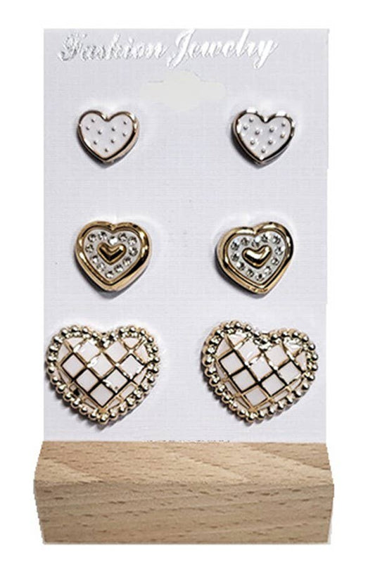 Heart Stud Earrings Set