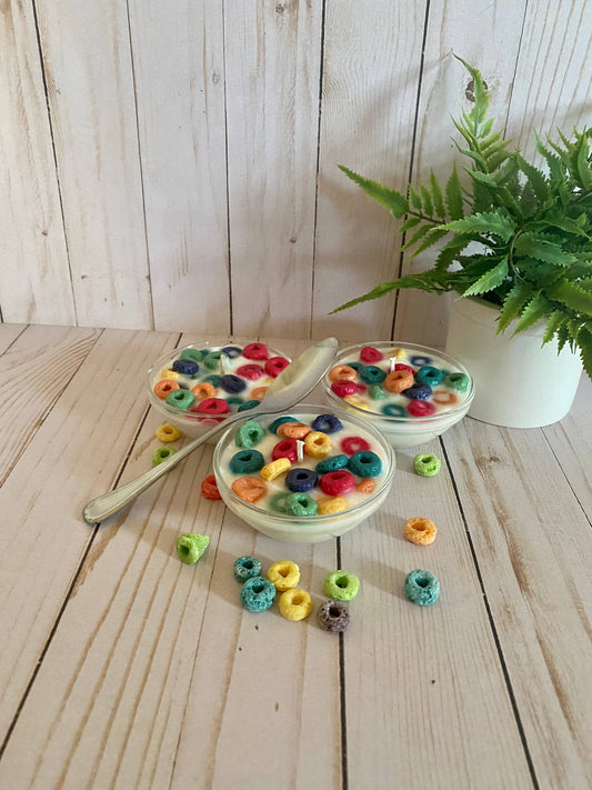 Fruit Loops Cereal Bowl Candle