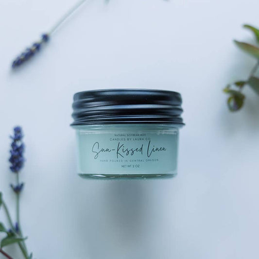 Sunkissed Linen Soy Jar Candle: 8 oz