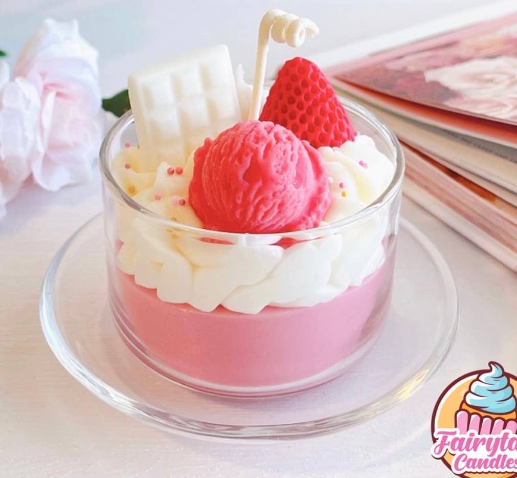 Mini Strawberry Container Candle, Food Candles