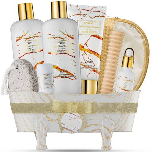 Spa Gifts, Relaxation Bath and Body Kit - White Rose Jasmin