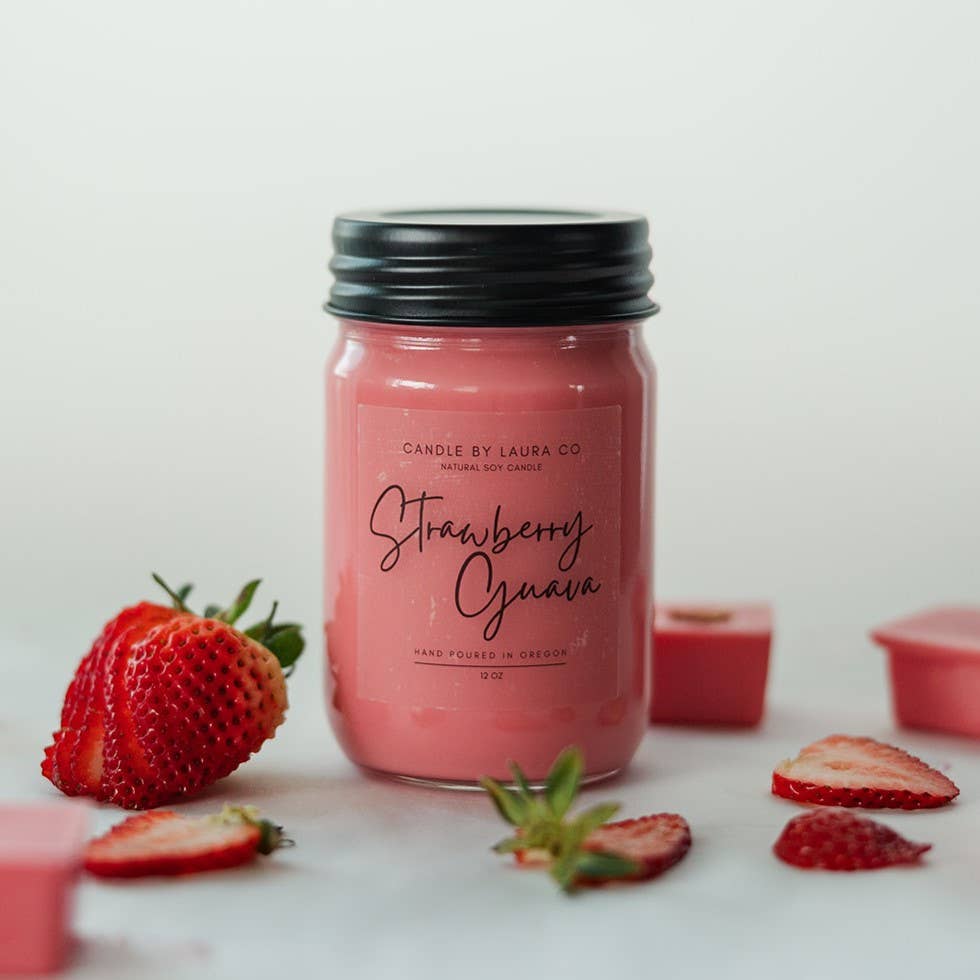 Strawberry Guava Soy Jar Candle: 8 oz