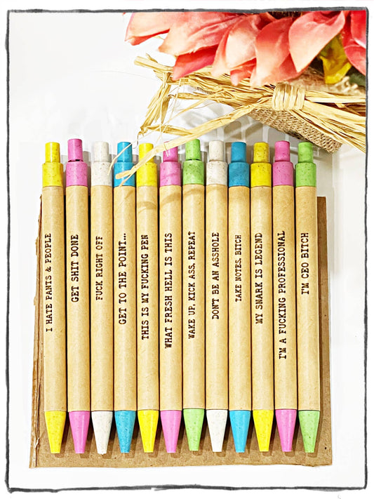 Wholesale | 1 dozen | Snarky Funny Pen Set Writing