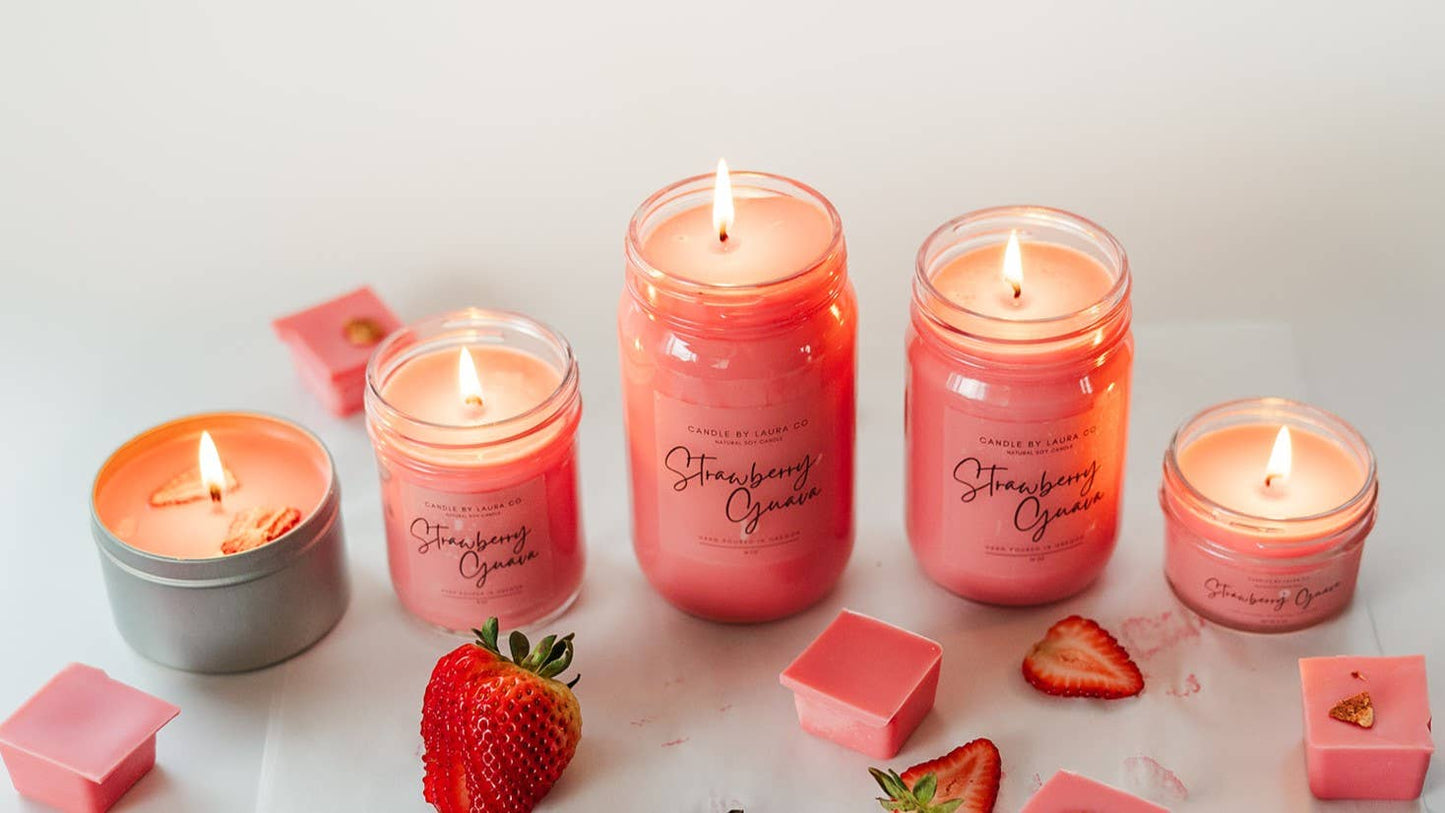 Strawberry Guava Soy Jar Candle: 8 oz