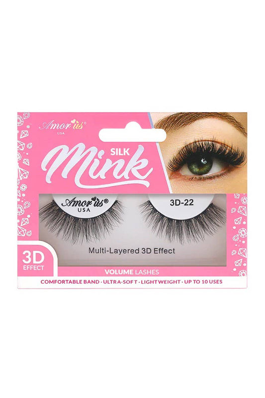 Amor Us Silk Mink Eyelashes 3D-22 - 12pcs