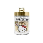 The Creme Shop x Hello Kitty Chic Reusable Matte Gold Jar with Cotton Swabs: Dual-Ended Tips for Gentle Cleansing and Easy Skincare Application