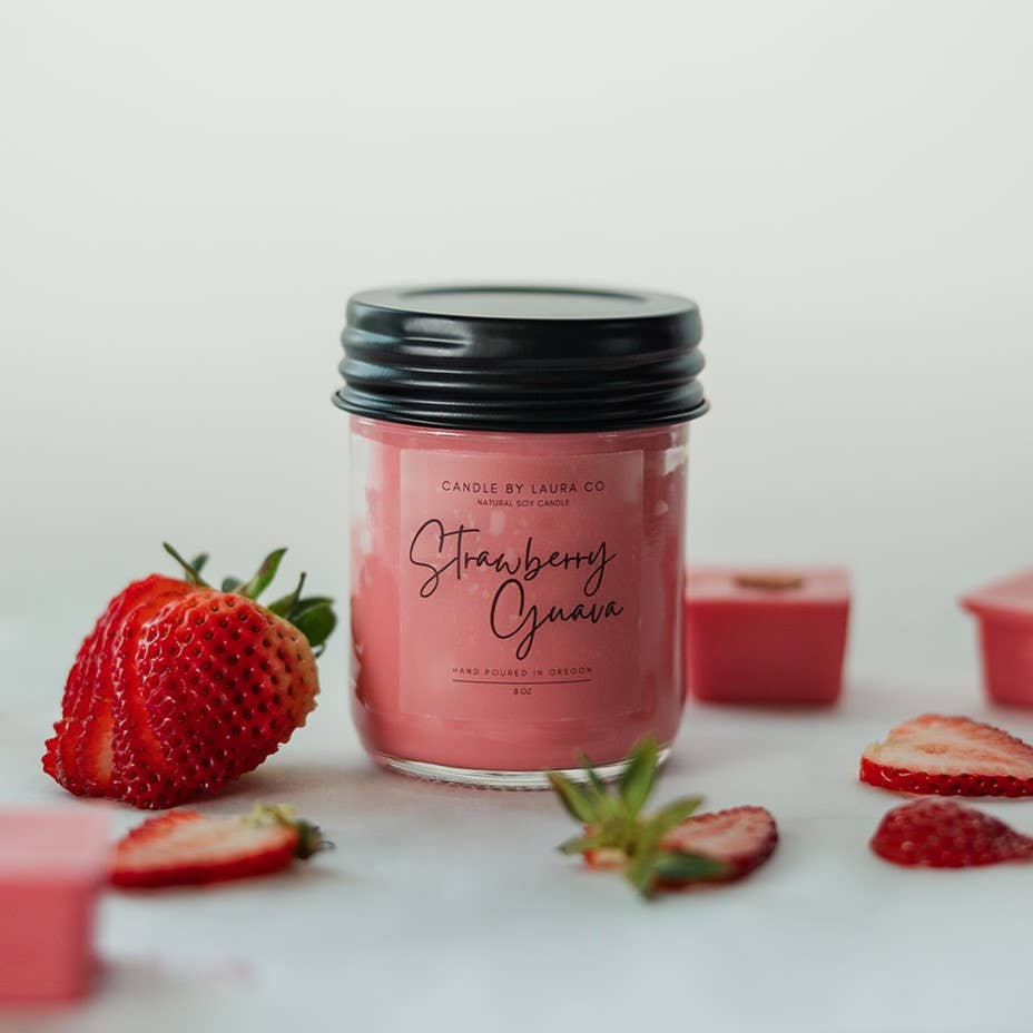 Strawberry Guava Soy Jar Candle: 8 oz