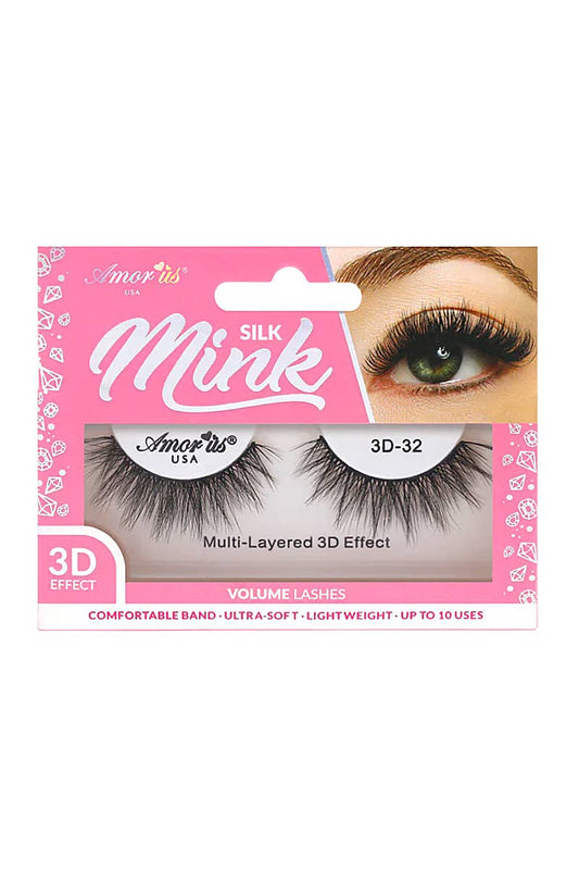 Amor Us Silk Mink Eyelashes 3D-32 - 12pcs