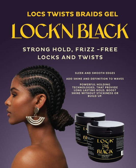 Lock' N Black Extra Hold Braid, Loc, Twists, Wave