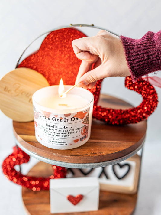 Let's Get It On Conversation Wood Wick Candle