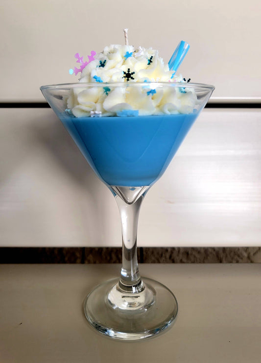 Snowflake Flurries Martini theme soy wax candle